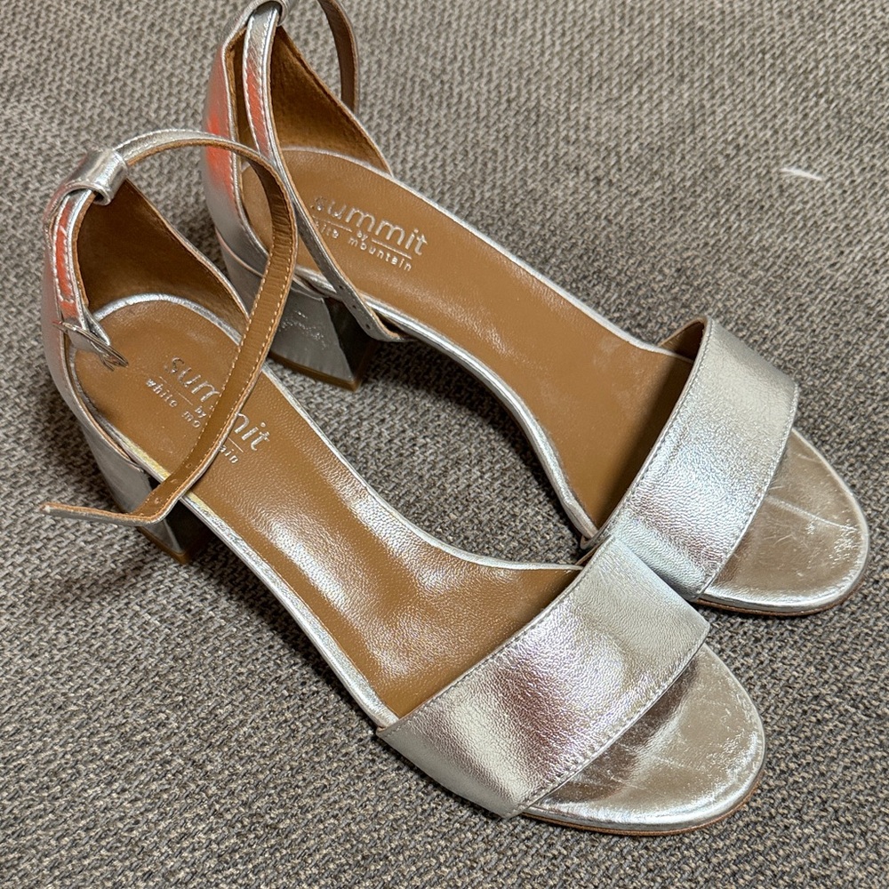 Summit by White Mountain Silver Heeled Sandals